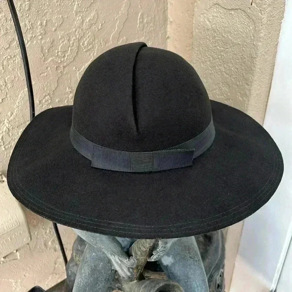 NWOT Sonni of San Francisco Black Wool Hat Doeskin Felt 100% Wool Made in USA